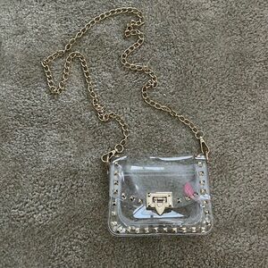 Pink Lily Always with me clear studded bag